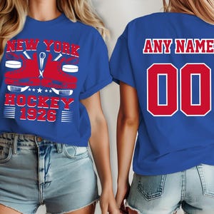 New York hockey shirt, jersey Ranger Custom, your team name and number,  custom shirt, kid's hockey shirt, man hockey jersey