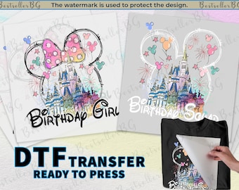 Transferência para camiseta de aniversário da Disney, pronta para aplicar com ferro de passar, camisetas da Disneylândia, casal, Disneyworld