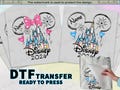 Disney family Vacation 2026 DTF transfer vacation Shirts, Ready to press iron on transfer, Disneyland DTF, Couple Shirts, Disneyworld product logo