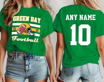 Green Bay football shirt , jersey Packer Custom, your team name and number,  custom shirt, kid&#39;s football shirt, man football jersey