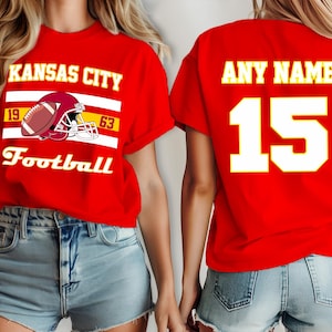 Kansas City football shirt , jersey Chiefs Custom, your team name and number,  custom shirt, kid's football shirt, man football jersey