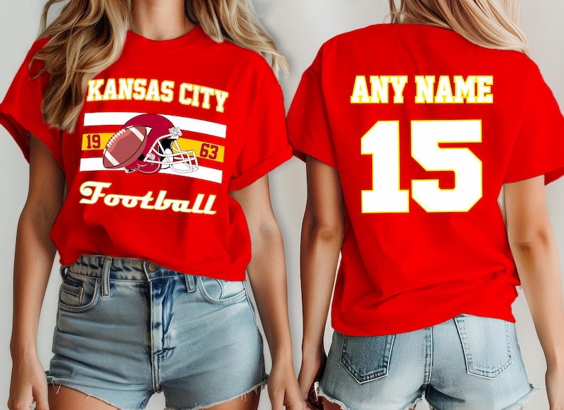 Kansas City football shirt , jersey Chiefs Custom, your team name and number,  custom shirt, kid's football shirt, man football jersey