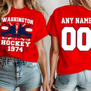 Washington hockey shirt, jersey Capital Custom, your team name and number,  custom shirt, kid&#39;s hockey shirt, man hockey jersey