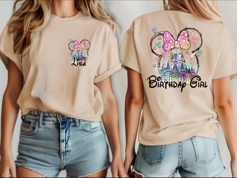 Disney Birthday Girl Shirt, Birthday squad Custom Personalized  Tshirt, Gift for Birthday Girl, Disney Birthday Party Gift Tee, Disneyland