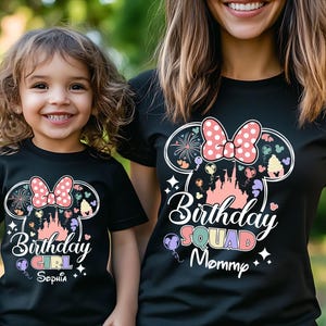 Disney Personalized Birthday Girl Shirt, Birthday squad Custom Tshirt, Gift for Birthday Girl, Disney Birthday Party Gift Tee, Disneyland