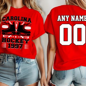 Carolina Hockey-Trikot, Trikot Hurricane Custom, Ihr Teamname und Ihre Nummer, benutzerdefiniertes Hemd, Kinder-Hockey-Shirt, Herren-Hockey-Trikot