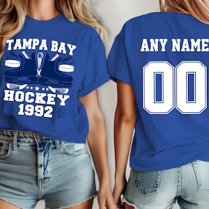 Tampa Bay hockey shirt, jersey Lightnin Custom, your team name and number,  custom shirt, kid's hockey shirt, man hockey jersey