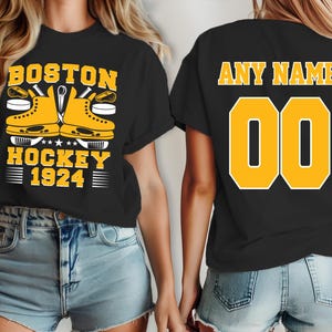 Hockeyshirt Boston, trui Bruin Custom, naam en teamnummer van je team, shirt custom, hockeyshirt kindershirt, hockeyshirt heren