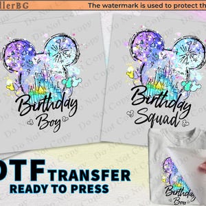 Birthday Boy Disney DTF, Birthday squad shirt DTF transfer, Ready to press iron on transfer, Disneyland Shirts, Couple , Disneyworld