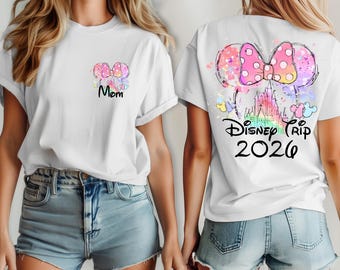 Disney Vacation 2026 Аquarelle  family vacation 2026 Shirts, Disney Trip 2026 Shirt, Disneyland Shirts, Disney Couple Shirts, Disneyworld