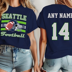 Voetbalshirt Seattle, Seahawk Custom jersey, teamnaam en teamnummer, custom shirt, kindervoetbalshirt, voetbalshirt heren