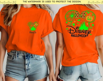 Disney Halloween 2026 , party Shirt two sided, Custom Halloween Disney Tshirt,Disney Family Matching Halloween Tee,Disneyland Halloween