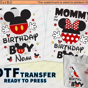 Disney Birthday Boy DTF, Birthday squad shirt DTF transfer, Ready to press iron on transfer, Disneyland Shirts, Couple , Disneyworld