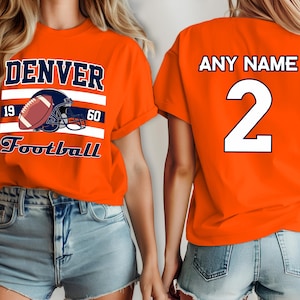 denver football shirt , jersey bronco Custom, your team name and number,  custom shirt, kid&#39;s football shirt, man football jersey