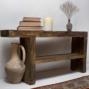 Rustic Solid Wood Console Table - Handmade Entryway Table -  Wood Hallway Table - Farmhouse Sofa Table
