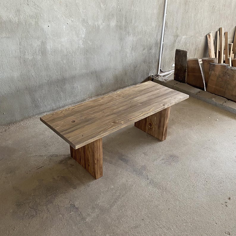 Rustic Solid Wood Coffee Table – Handmade Farmhouse Living Room Centerpiece
