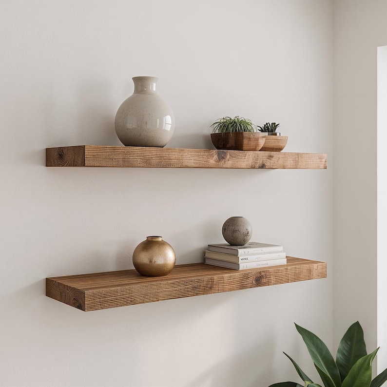 Handmade Rustic Wood Floating Shelf – Farmhouse Wall Decor - Etsy