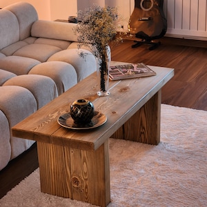 Rustic Farmhouse Coffee Table - Handmade Reclaimed Wood Center Table - Natural Wooden Living Room Table