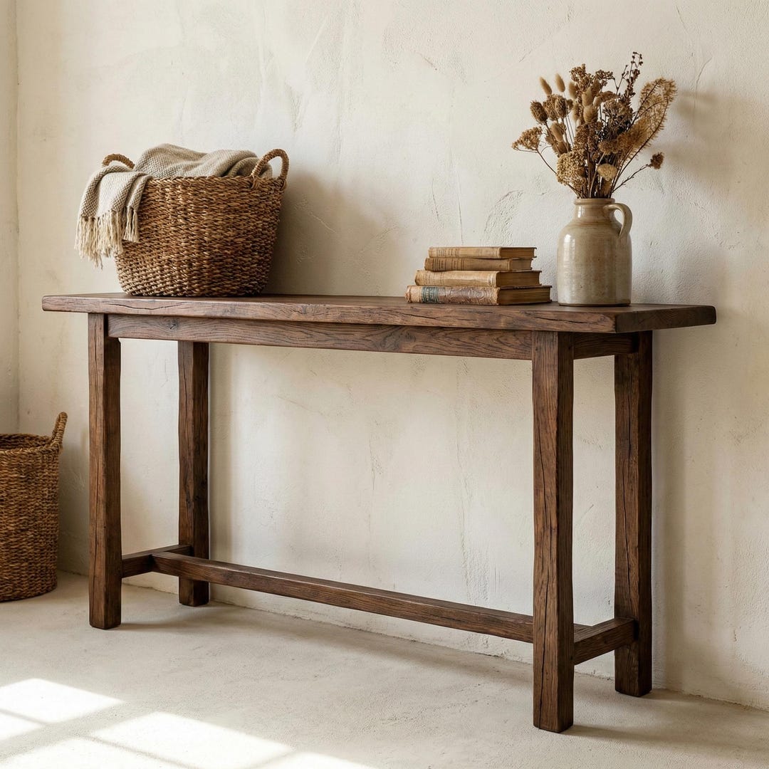 Solid Wood Console Table – Handmade Farmhouse Entryway Table – Hallway ...