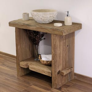 Rustic Bathroom Vanity – Handmade  Wood Sink Cabinet – Solid Wood Farmhouse Vanity