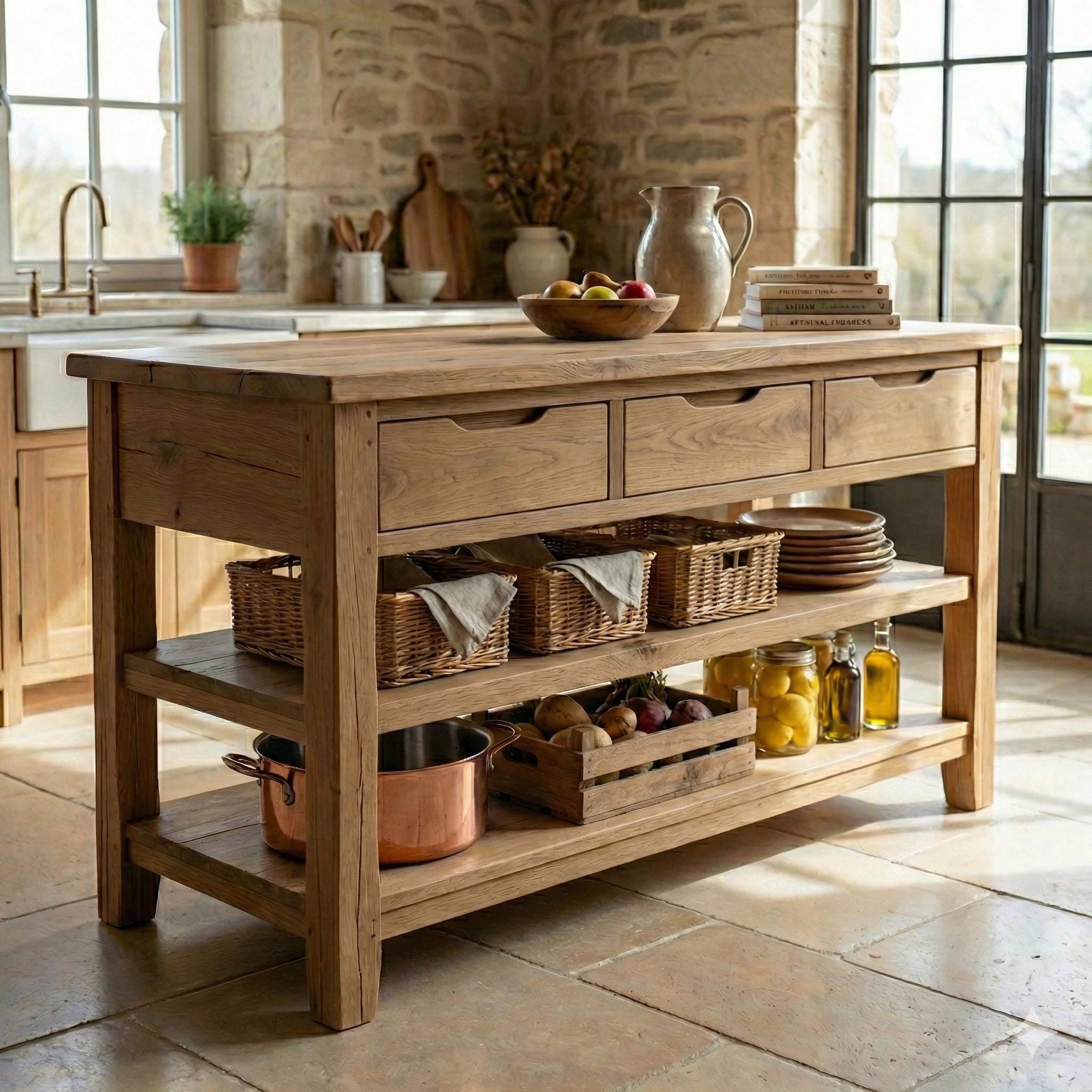 solid-oak-kitchen-island-with-drawers-handmade-farmhouse-storage