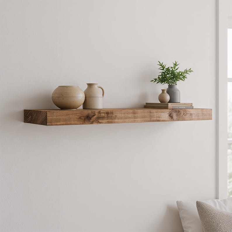 Handmade Rustic Wood Floating Shelf – Farmhouse Wall Decor - Etsy