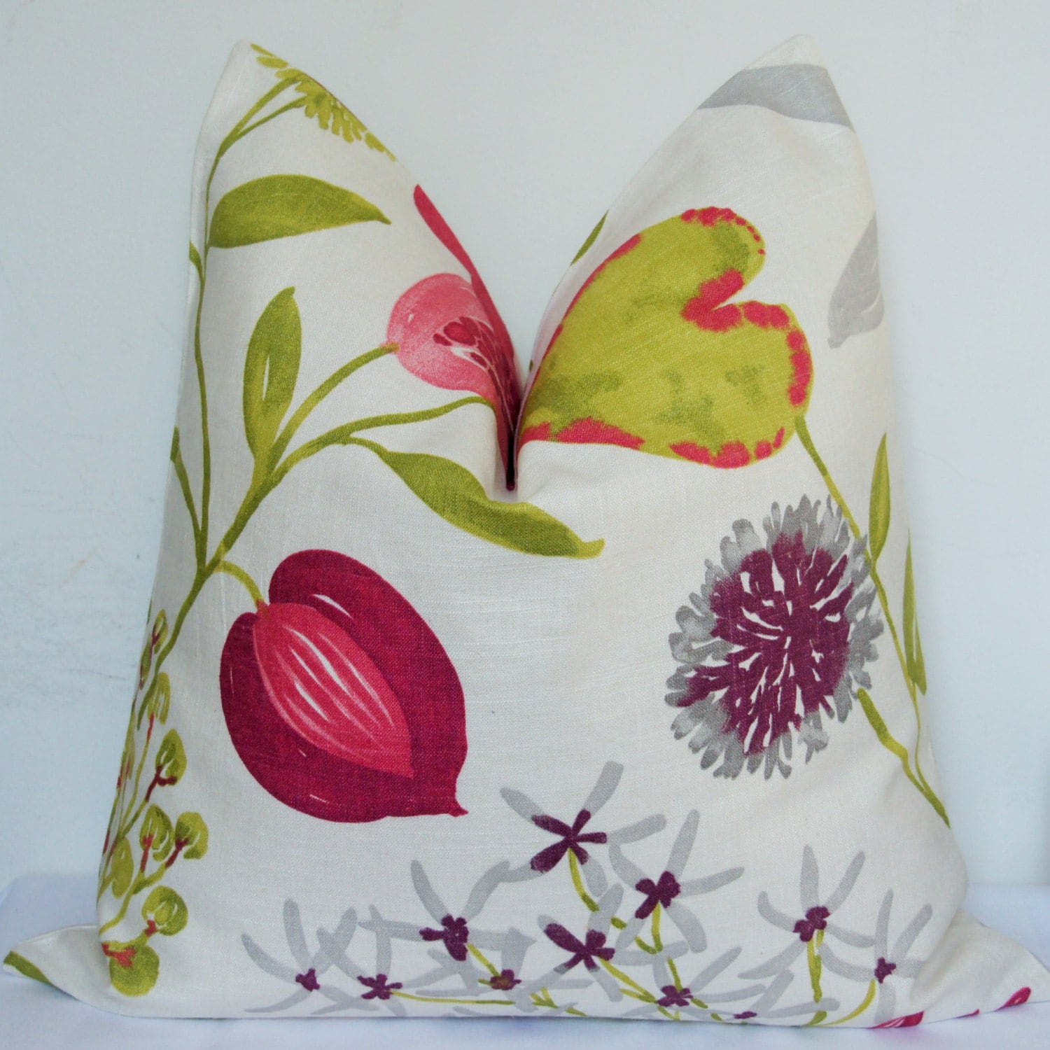 Plum Floral Pillow Cover Decorative Pillow Throw Pillow Etsy