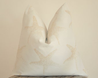 Starfish Pillow, Beige Starfish, Decorative Pillow, Throw Pillow, Toss Pillow, Beige Pillow, Nautical Pillow, Home Furnishing, Home Decor