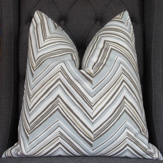 25 Off Price as Marked Robert Allen Blue Zig Zag Pillow