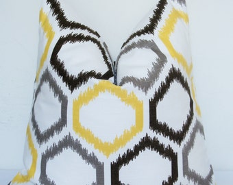 25% Off, Price as Marked, Yellow Ikat Pillow Cover, Dwell Studio,Designer Pillow, Decorative Pillow, ThrowPillow, Toss Pillow, Robert Allen