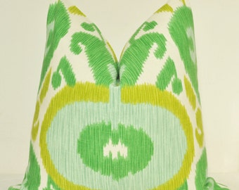 Green Ikat Pillow Cover, Decorative Pillow, Throw Pillow, Toss Pillow, Sofa Pillow, Green Ikat, Chartreuse, Home Decor, Home Furnishing