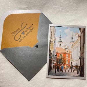 Handgemachte Grußkarte mit Prag, Vintage Reisegeschenk, Geschenk zum 70