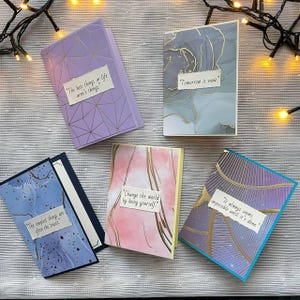 Set di biglietti di auguri motivazionali, cartoline con citazioni intelligenti, biglietti di auguri moderni, set di cinque biglietti, regalo motivazionale per allenatore