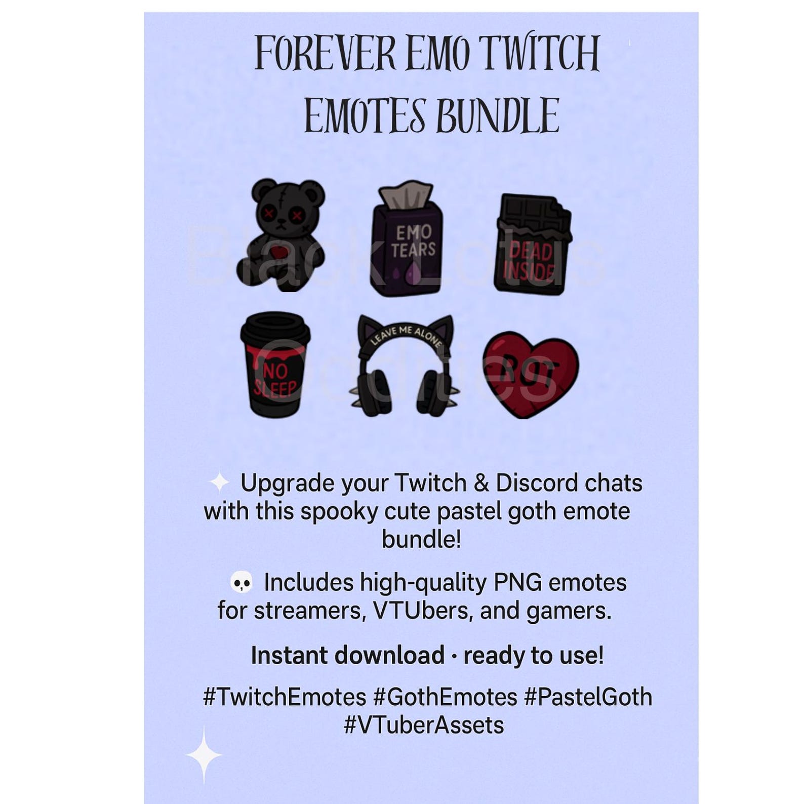 65 Twitch Emotes Emo Forever Bundle - Etsy