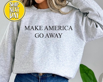 Sudadera "Que Estados Unidos se vaya", sudadera anti-Trump, sudadera de apoyo a Canadá, sudadera republicana, sudadera de odia a Trump, sudadera política - BC183