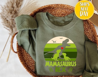 Sudadera de Mamasaurus Rex, sudadera con capucha para mamá dinosaurio, sudadera para fiesta de dinosaurios, regalo para mamá, regalo para el Día de la Madre, suéter para mamá dinosaurio, sudadera divertida para mamá - BC151