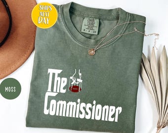 The Commisioner Comfort Colors Shirt, Football Commissioner Shirt, Gift for FFL League Commissioner,Fantasy Football Draft Party Shirt-BC344