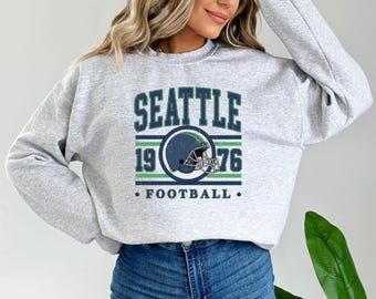 Sudadera y sudadera con capucha vintage del Seattle Football - Regalo retro para fanáticos - Camiseta para el día del partido - SP004