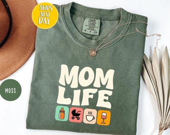 Playful Mom Life Graphic Design T-Shirt, Comfort Colors Mom Life Shirt, Mother's Day Shirt, Best Mom Shirt, Funny Mom Shirt, Mom Tee -BC276