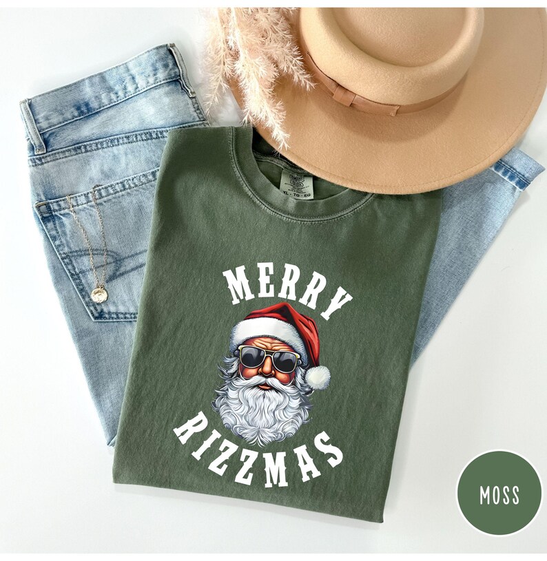 Merry Rizzmas Funny Christmas Santa Rizz Comfort Colors T-shirt, Funny ...