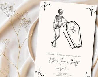 Death To My 20s Birthday Invitation Template, Editable Death To My Youth Invite, Funeral For My Youth 30th Birthday Invite, RIP To My 20s