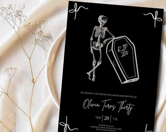 Death To My 20s Birthday Invitation Template, Editable Death To My Youth Invite, Funeral For My Youth 30th Birthday Invite, RIP To My 20s