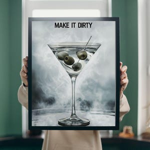 bar cart wall art | bar cart decor | aesthetic bar cart print | large wall art | bar cart accessories | martini | digital wall art print