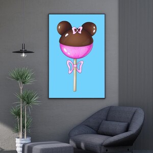 Lollipop Blue, Blue Wall Art, Sweets Wall Art, Blue Room Decor, Baby Blue Wall Art, Pink Candy Wall Art, Printable Wall Art, Bar Cart