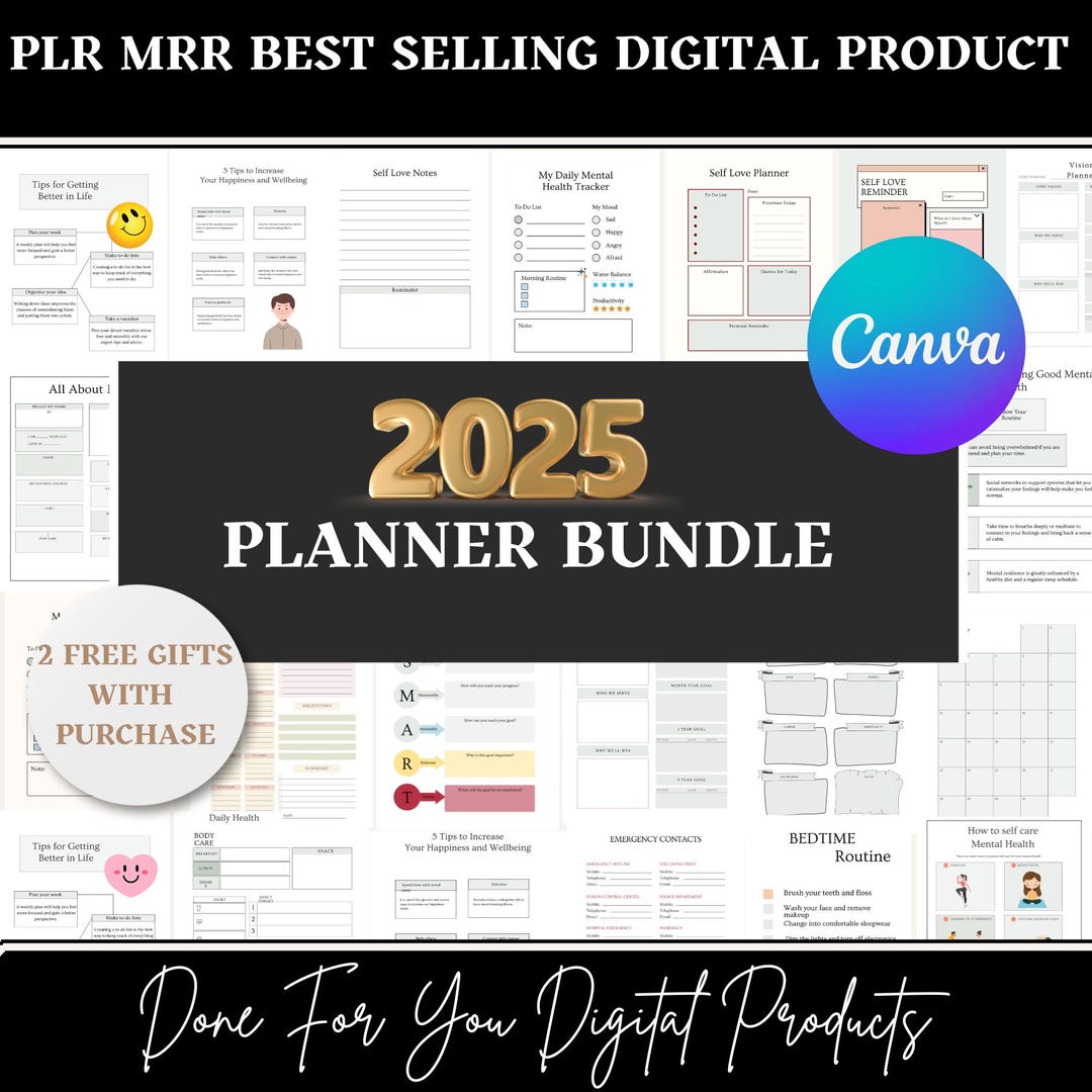 MRR PLR 2025 Digital Planner Templates Bundle With Master Resell Rights ...