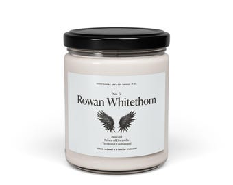 Vela Rowan Whitethorn, inspirada en Trono de Cristal, vela de soja para amantes de los libros