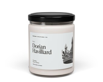 Candela di soia Dorian Havilliard, ispirata al Trono di Vetro, regalo per amanti dei libri