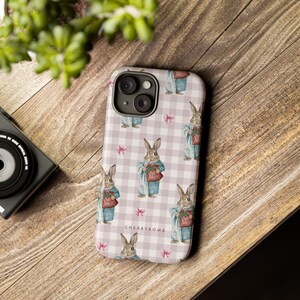 Pink rabbit Phone Case, Pink phone case, Rabbit phone case, Cute Trendy phone case, Valentines Day, Gift for Her, iphone 16 pro case
