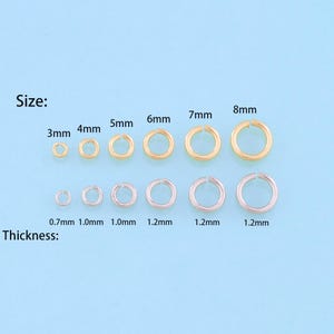 18K Gold Filled Thickened Jump Rings - Heavy Duty Split Connectors for Jewelry Making | Necklace Bracelet Earrings Findings Supplies