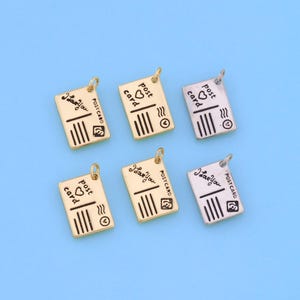 18K Gold Filled love letter Pendant love letter Charm Bracelet Necklace for DIY Jewelry Making Supply
